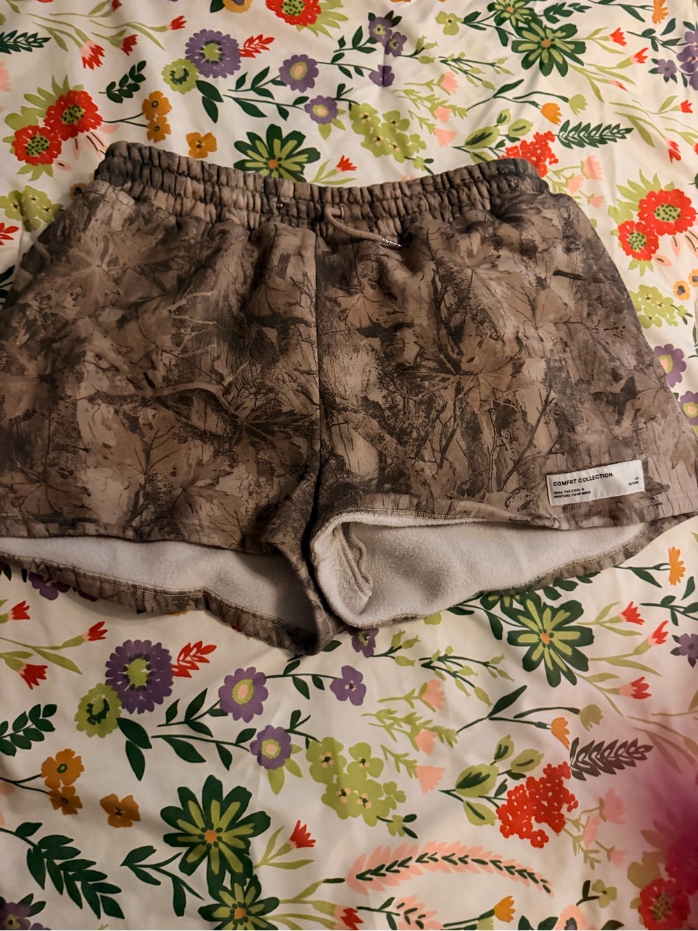Comfort Collection Women's Athletic Shorts in Taupe Camo